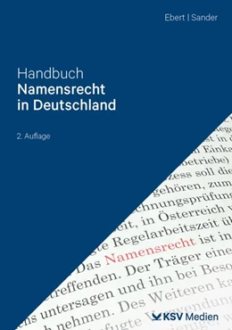 Abbildung von Ebert / Sander | Handbuch Namenrecht in Deutschland | 2. Auflage | 2026 | beck-shop.de