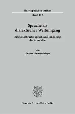 Abbildung von Hintersteininger | Sprache als dialektischer Weltumgang | 1. Auflage | 2026 | beck-shop.de