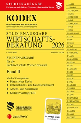 Abbildung von Doralt | KODEX Wirtschaftsberatung Band II (FH Wr. Neustadt) 2026 | 4. Auflage | 2026 | beck-shop.de