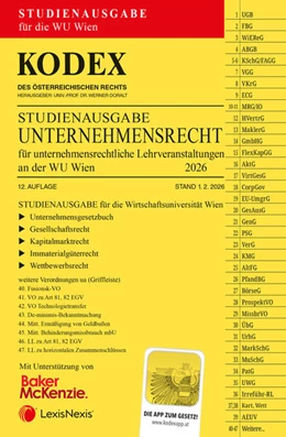 Abbildung von Doralt | KODEX Unternehmensrecht für unternehmensrechtliche LVA (WU Wien) 2026 | 12. Auflage | 2026 | beck-shop.de