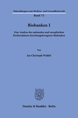 Abbildung von Widdel | Biobanken I | 1. Auflage | 2026 | beck-shop.de