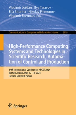 Abbildung von Jordan / Tarasov | High-Performance Computing Systems and Technologies in Scientific Research, Automation of Control and Production | 1. Auflage | 2026 | beck-shop.de