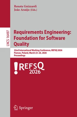 Abbildung von Guizzardi / Araújo | Requirements Engineering: Foundation for Software Quality | 1. Auflage | 2026 | beck-shop.de
