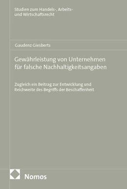 Abbildung von Giesberts | Gewährleistung von Unternehmen für falsche Nachhaltigkeitsangaben | 1. Auflage | 2026 | 234 | beck-shop.de