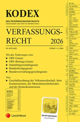 Abbildung von Doralt | KODEX Verfassungsrecht 2026 | 59. Auflage | 2026 | beck-shop.de