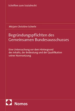 Abbildung von Scherle | Begründungspflichten des Gemeinsamen Bundesausschusses | 1. Auflage | 2026 | beck-shop.de