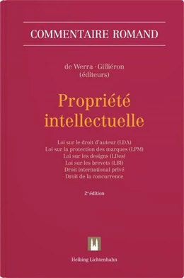 Abbildung von de Werra / Alberini | Propriété intellectuelle (PI) | 2. Auflage | 2026 | beck-shop.de