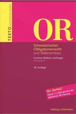 Abbildung von Widmer Lüchinger | TEXTO OR | 18. Auflage | 2026 | beck-shop.de