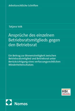 Abbildung von Volk | Ansprüche des einzelnen Betriebsratsmitglieds gegen den Betriebsrat | 1. Auflage | 2026 | 9 | beck-shop.de