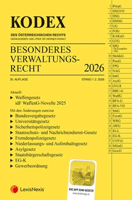 Abbildung von Doralt | KODEX Besonderes Verwaltungsrecht 2026 | 35. Auflage | 2026 | beck-shop.de