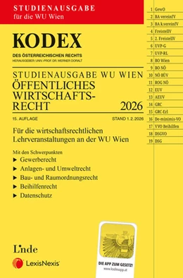 Abbildung von Doralt | KODEX Öffentliches Wirtschaftsrecht (WU) 2026 | 15. Auflage | 2026 | beck-shop.de
