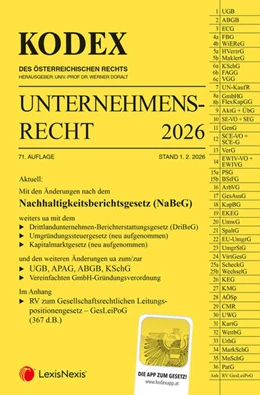 Abbildung von Doralt | KODEX Unternehmensrecht 2026 | 71. Auflage | 2026 | beck-shop.de