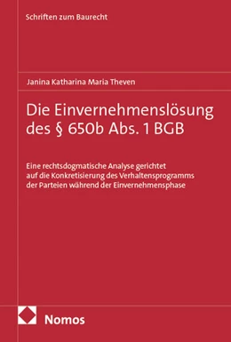 Abbildung von Theven | Die Einvernehmenslösung des § 650b Abs. 1 BGB | 1. Auflage | 2026 | beck-shop.de