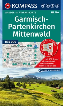 Abbildung von KOMPASS Wanderkarte 790 Garmisch-Partenkirchen, Mittenwald 1:35.000 | 2. Auflage | 2026 | beck-shop.de