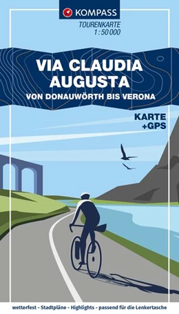 Abbildung von KOMPASS Fahrrad-Tourenkarte Via Claudia Augusta - von Donauwörth bis Verona 1:50.000 | 1. Auflage | 2026 | beck-shop.de