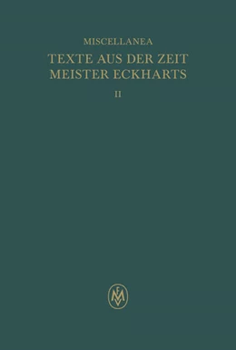 Abbildung von Beccarisi | Miscellanea: Texte aus der Zeit Meister Eckharts II | 1. Auflage | 2025 | beck-shop.de