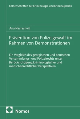 Abbildung von Nasrashvili | Prävention von Polizeigewalt im Rahmen von Demonstrationen | 1. Auflage | 2026 | beck-shop.de