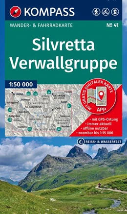 Abbildung von KOMPASS Wanderkarte 41 Silvretta, Verwallgruppe 1:50.000 | 2. Auflage | 2026 | beck-shop.de