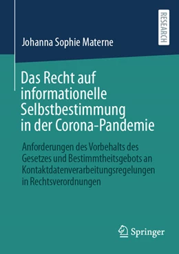 Abbildung von Materne | Das Recht auf informationelle Selbstbestimmung in der Corona-Pandemie | 1. Auflage | 2026 | beck-shop.de
