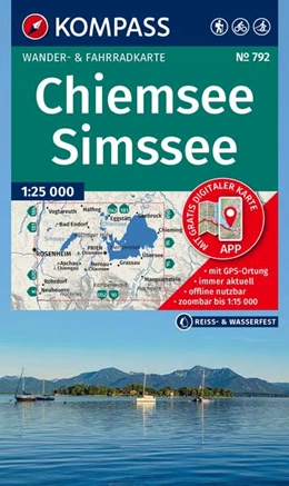 Abbildung von KOMPASS Wanderkarte 792 Chiemsee, Simssee 1:25.000 | 2. Auflage | 2026 | beck-shop.de