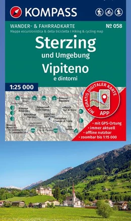 Abbildung von KOMPASS Wanderkarte 058 Sterzing und Umgebung / Vipiteno e dintorni 1:25.000 | 3. Auflage | 2026 | beck-shop.de