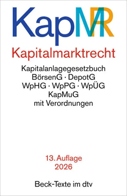 Abbildung von Kapitalmarktrecht. KapMR | 13. Auflage | 2026 | beck-shop.de