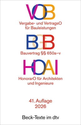 Abbildung von VOB / BGB / HOAI | 41. Auflage | 2026 | beck-shop.de