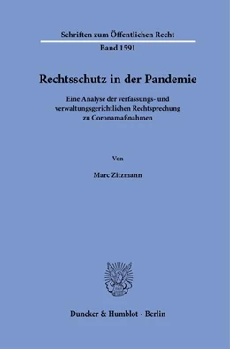 Abbildung von Zitzmann | Rechtsschutz in der Pandemie | 1. Auflage | 2026 | beck-shop.de