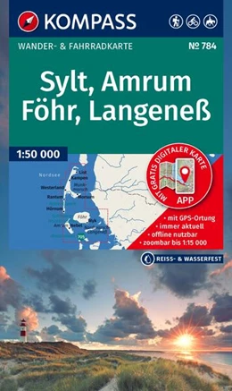 Abbildung von KOMPASS Wanderkarte 784 Sylt, Amrum, Föhr, Langeneß 1:35.000 | 1. Auflage | 2026 | beck-shop.de