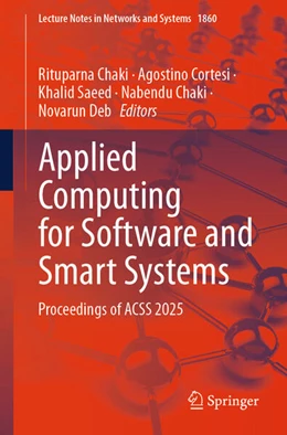 Abbildung von Chaki / Cortesi | Applied Computing for Software and Smart Systems | 1. Auflage | 2026 | beck-shop.de