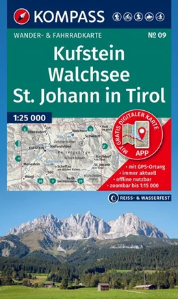 Abbildung von KOMPASS Wanderkarte 09 Kufstein, Walchsee, St. Johann in Tirol 1:25.000 | 2. Auflage | 2026 | beck-shop.de