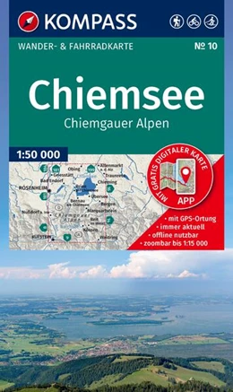 Abbildung von KOMPASS Wanderkarte 10 Chiemsee, Chiemgauer Alpen 1:50.000 | 2. Auflage | 2026 | beck-shop.de