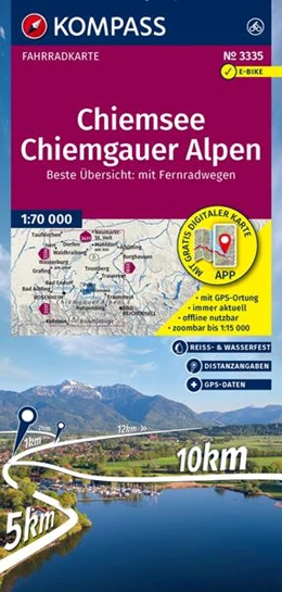 Abbildung von KOMPASS Fahrradkarte 3335 Chiemsee, Chiemgauer Alpen, Inn-Salzach-Region 1:70.000 | 2. Auflage | 2026 | beck-shop.de