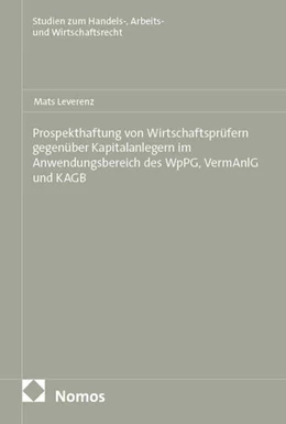 Abbildung von Leverenz | Prospekthaftung von Wirtschaftsprüfern gegenüber Kapitalanlegern im Anwendungsbereich des WpPG, VermAnlG und KAGB | 1. Auflage | 2026 | beck-shop.de