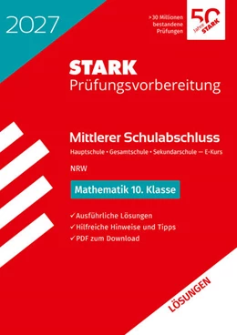 Abbildung von STARK Lösungen zu Mathematik - Mittlerer Schulabschluss (MSA) 2027 NRW Hauptschule Typ B/Gesamtschule/ Sekundarschule - Prüfungsvorbereitung | 21. Auflage | 2026 | beck-shop.de