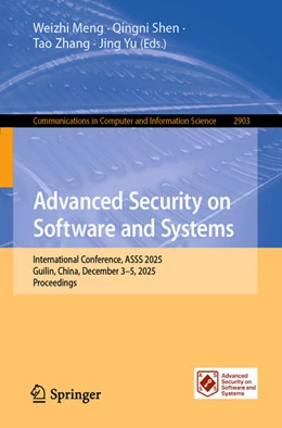 Abbildung von Meng / Shen | Advanced Security on Software and Systems | 1. Auflage | 2026 | beck-shop.de