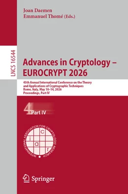 Abbildung von Daemen / Thomé | Advances in Cryptology - EUROCRYPT 2026 | 1. Auflage | 2026 | beck-shop.de