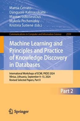Abbildung von Cerrato / Kalinauskaite | Machine Learning and Principles and Practice of Knowledge Discovery in Databases | 1. Auflage | 2026 | beck-shop.de