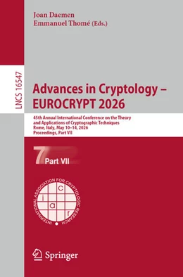 Abbildung von Daemen / Thomé | Advances in Cryptology - EUROCRYPT 2026 | 1. Auflage | 2026 | beck-shop.de