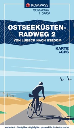 Abbildung von KOMPASS Fahrrad-Tourenkarte Ostseeküstenradweg 2 - von Lübeck nach Usedom 1:50.000 | 3. Auflage | 2026 | beck-shop.de