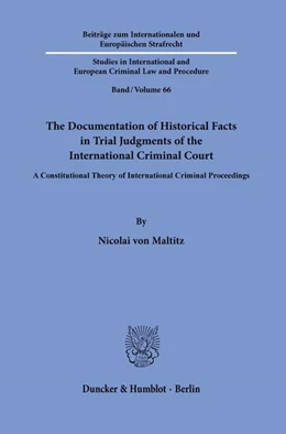 Abbildung von Maltitz | The Documentation of Historical Facts in Trial Judgments of the International Criminal Court | 1. Auflage | 2026 | beck-shop.de