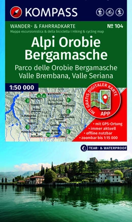 Abbildung von KOMPASS Wanderkarte 104 Alpi Orobie Bergamasche, Parco delle Orobie Bergamasche, Valle Brembana, Valle Seriana 1:50.000 | 2. Auflage | 2026 | beck-shop.de