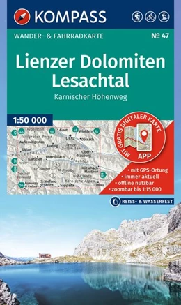 Abbildung von KOMPASS Wanderkarte 47 Lienzer Dolomiten, Lesachtal, Karnischer Höhenweg 1:50.000 | 3. Auflage | 2026 | beck-shop.de