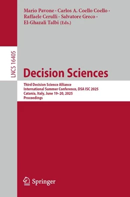 Abbildung von Pavone / Coello Coello | Decision Sciences | 1. Auflage | 2026 | beck-shop.de