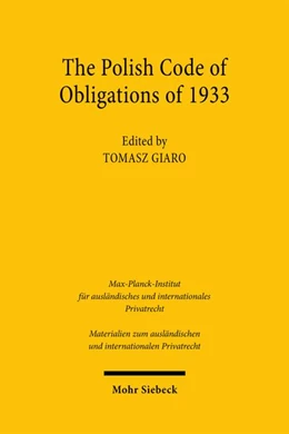 Abbildung von Giaro | The Polish Code of Obligations of 1933 | 1. Auflage | 2026 | beck-shop.de