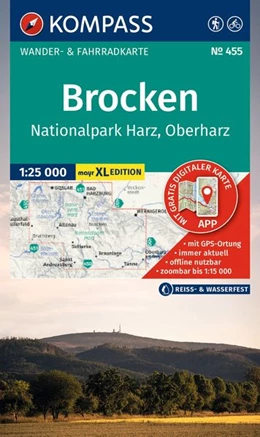Abbildung von KOMPASS Wanderkarte 455 Brocken, Nationalpark Harz, Oberharz 1:25.000 | 2. Auflage | 2026 | beck-shop.de