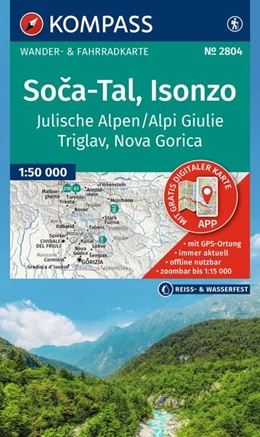 Abbildung von KOMPASS Wanderkarte 2804 So¿a-Tal, Isonzo, Alpi Giulie / Julische Alpen, Triglav, Nova Gorica 1:50.000 | 2. Auflage | 2026 | beck-shop.de
