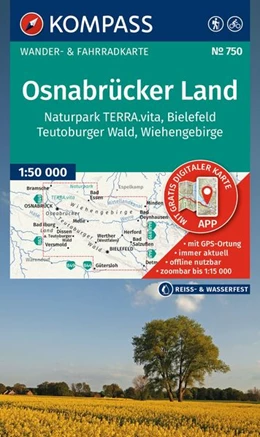 Abbildung von KOMPASS Wanderkarte 750 Osnabrücker Land, NP TERRA.vita, Bielefeld, Teutoburger Wald, Wiehengeb. 1:50.000 | 2. Auflage | 2026 | beck-shop.de