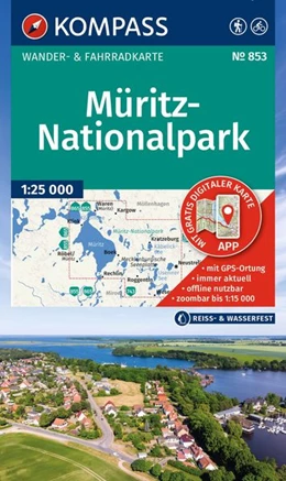 Abbildung von KOMPASS Wanderkarte 853 Müritz-Nationalpark 1:25.000 | 2. Auflage | 2026 | beck-shop.de