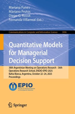 Abbildung von Rossit / Villarreal | Quantitative Models for Managerial Decision Support | 1. Auflage | 2026 | beck-shop.de